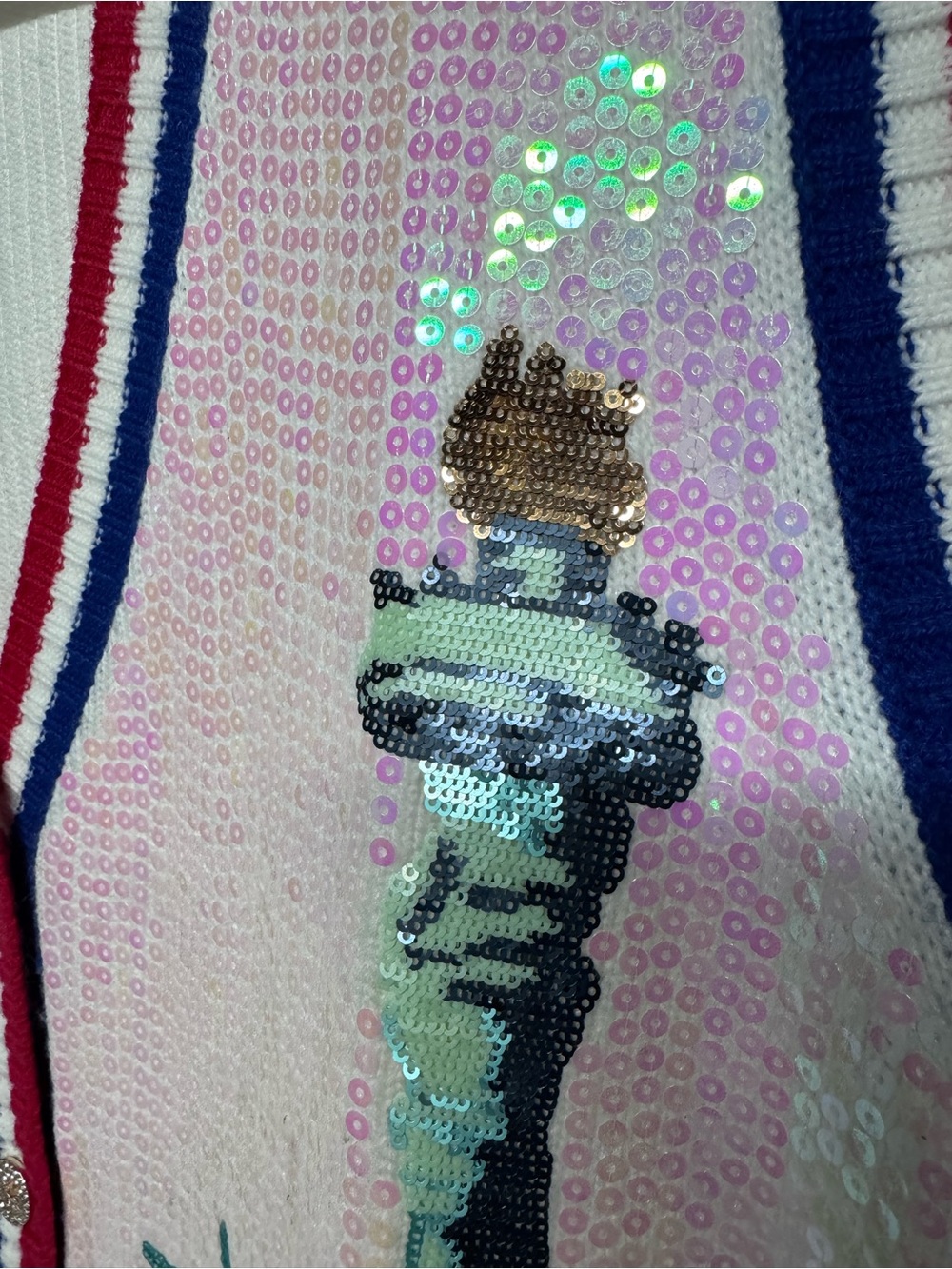 QUEEN OF SPARKLES Statue of Liberty Sweater Vest - Picture 5 of 7